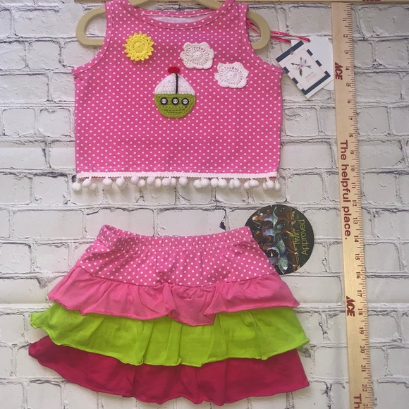 Girls size 3T top and skort custom outfit - Picture 3 of 3